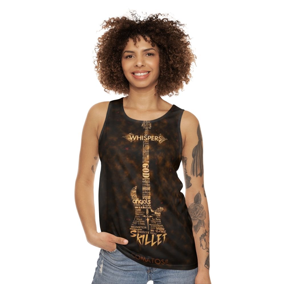 Skillet band unisex Christian rock music typography tank top - women