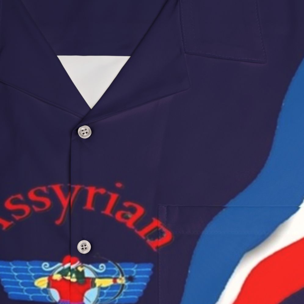 Assyrian flag Hawaiian shirt featuring ancient Mesopotamian art and symbols - Detail