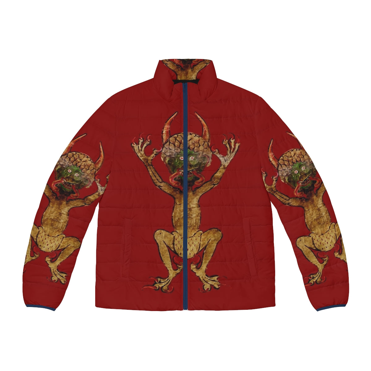 Codex Gigas Devil's Bible Red Puffer Jacket