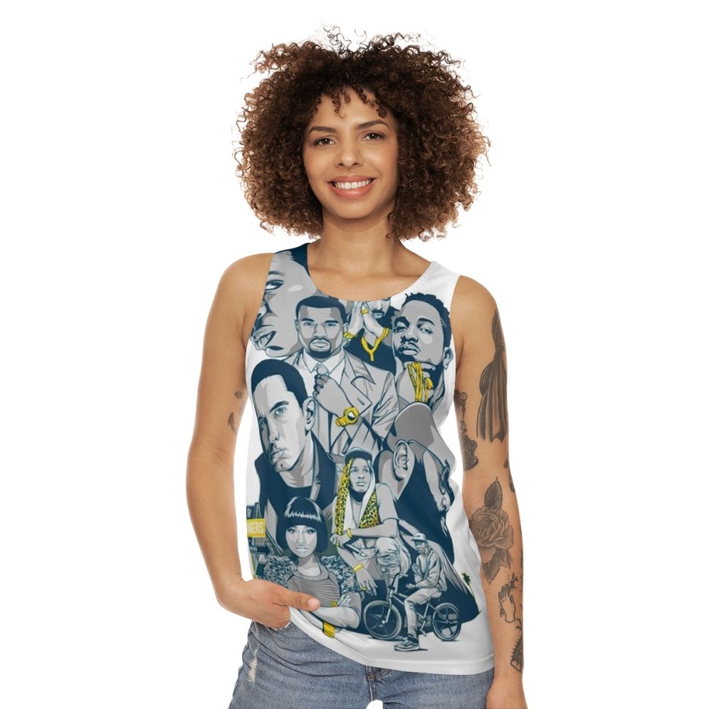 90s fashion hip hop unisex tank top - women