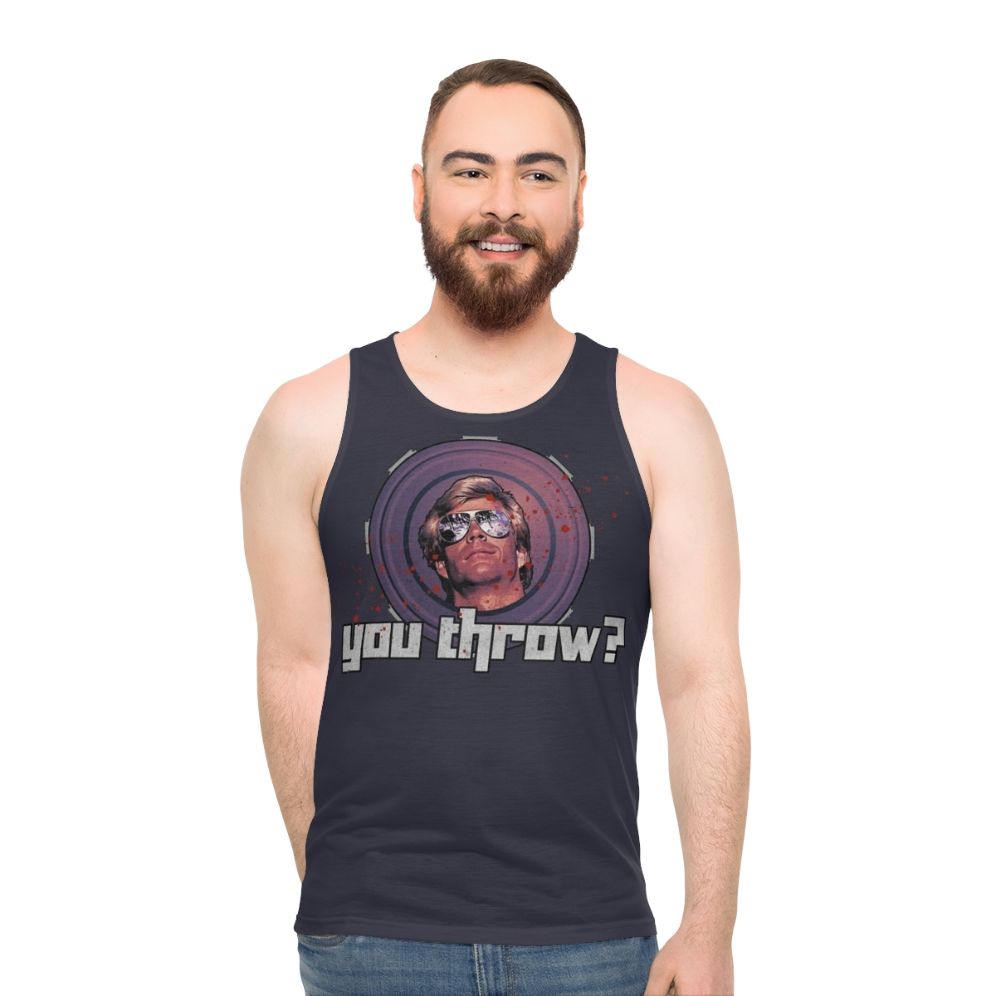 Unisex tank top with throwable design - men