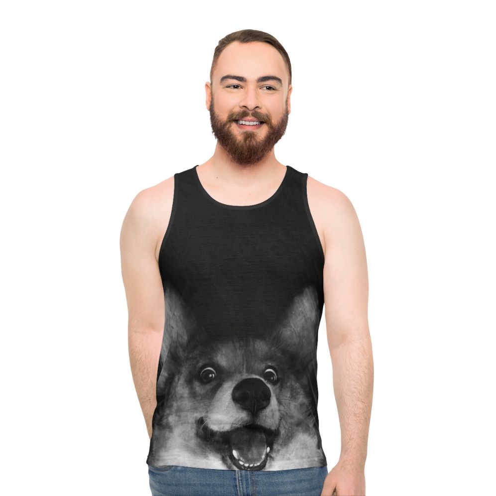 Sausage Fox Unisex Corgi Dog Funny Tank Top - men