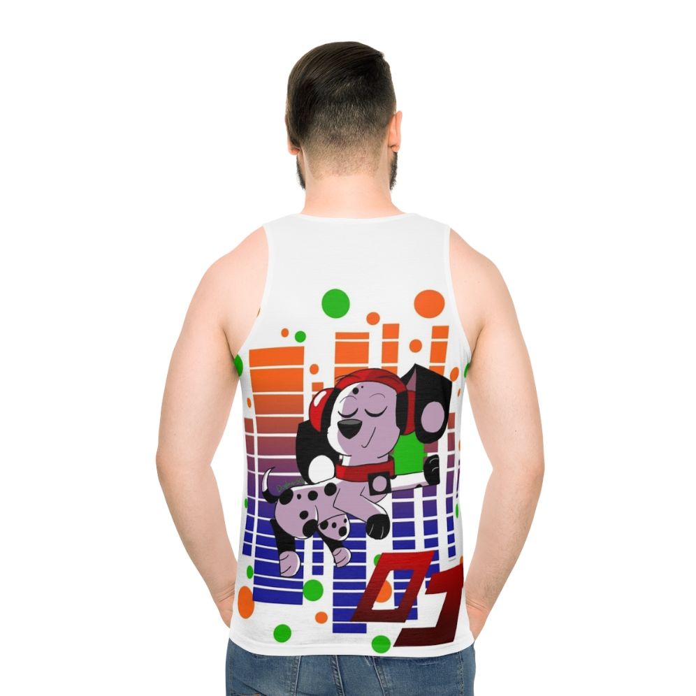 DJ Unisex Dalmatian Tank Top - men back