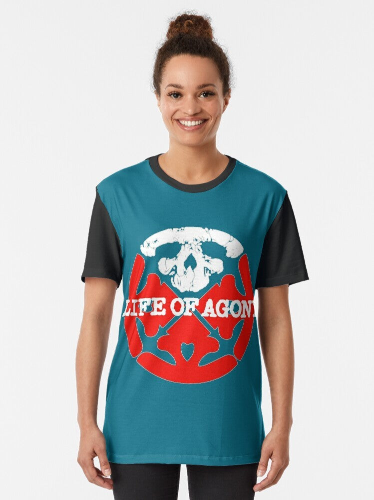 Life Of Agony red logo graphic t-shirt - Women