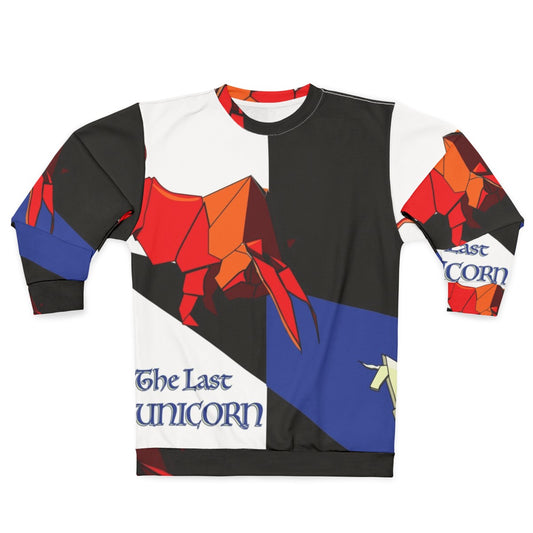 The Last Unicorn fighting the Red Bull graphic on a sweatshirt