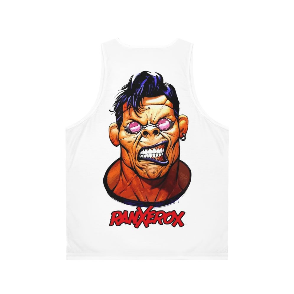 Ranxerox comic book character head design on unisex tank top - Back