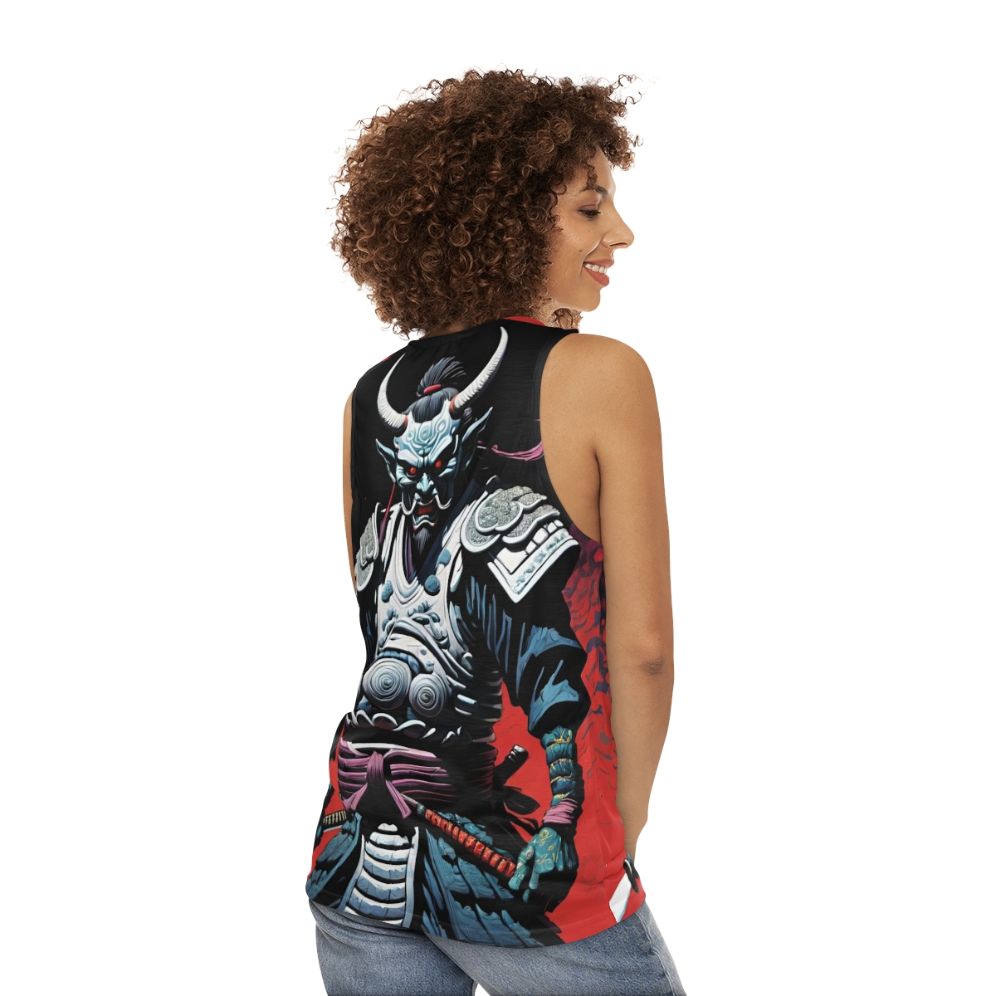 Samurai demon unisex tank top - women back