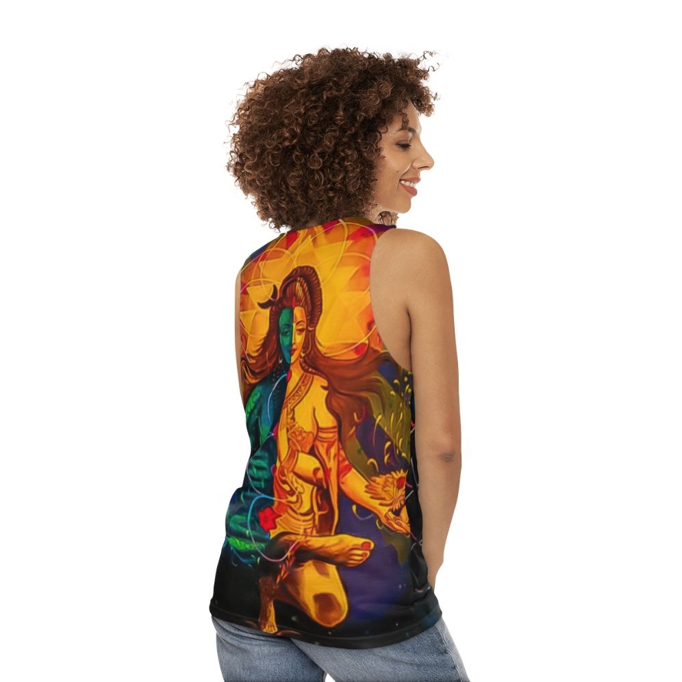 Shiva and Parvati Spiritual Unisex Tank Top - women back