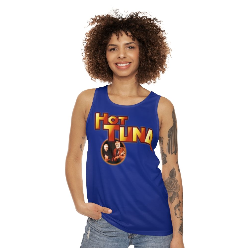 Unisex music inspired retro rock style tank top - women