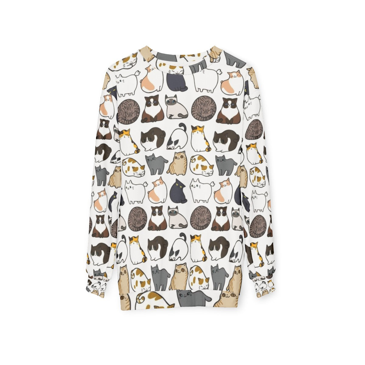 Cats Print Cozy Sweatshirt - hanging