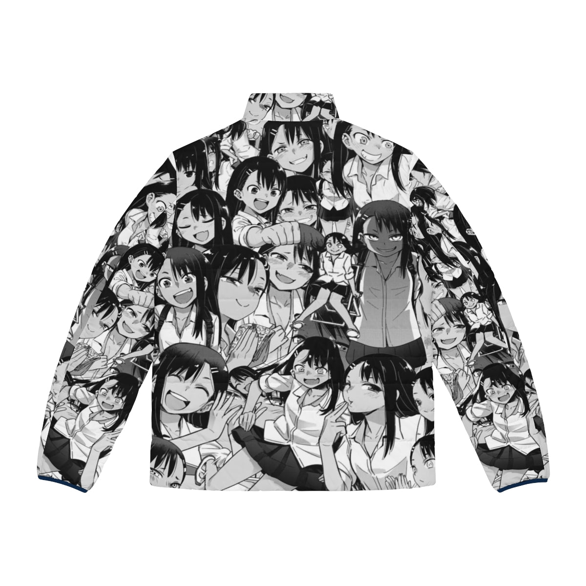 Nagatoro Inspired Puffer Jacket with Chibi Design - Back