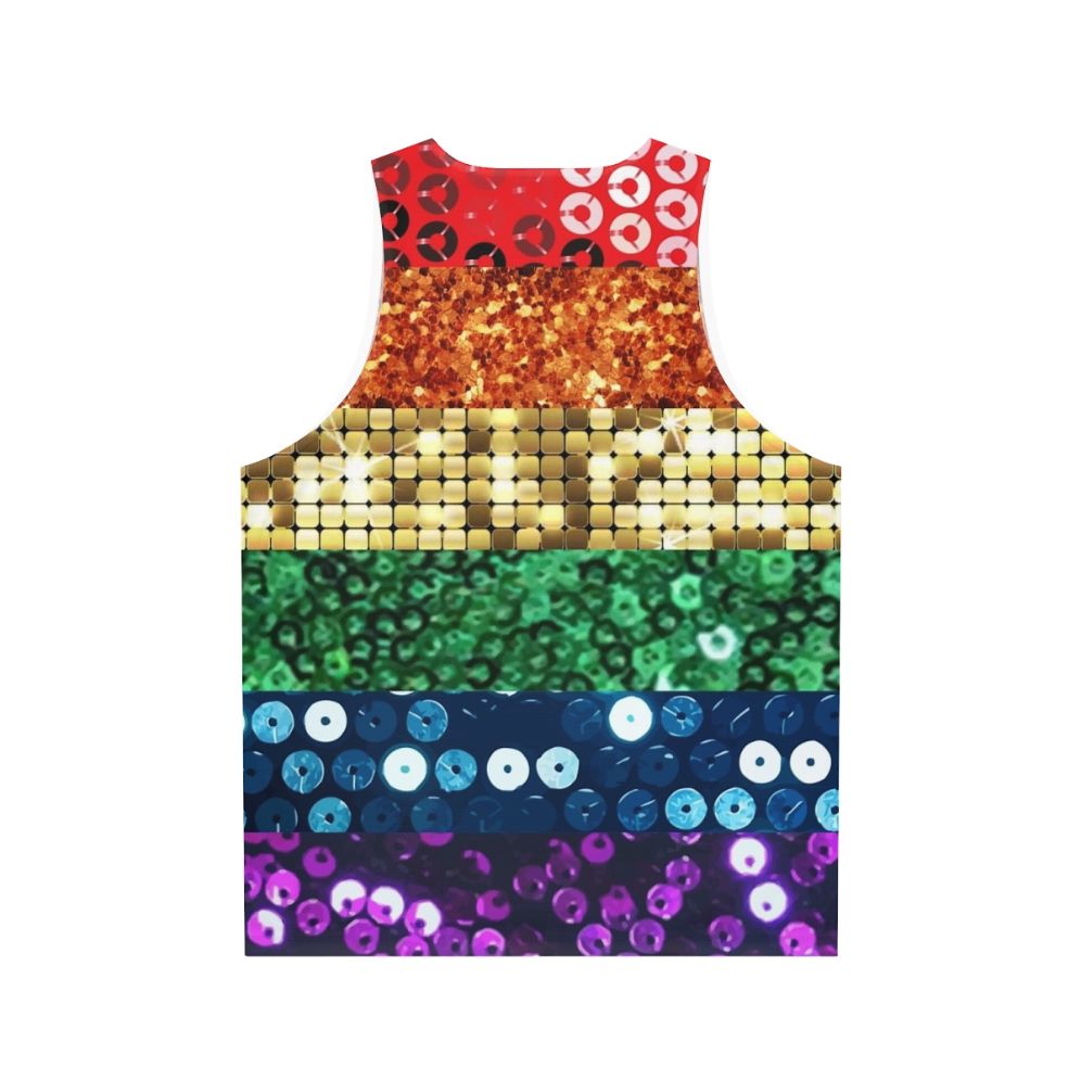 Unisex sequin pride flag graphic tank top - Back