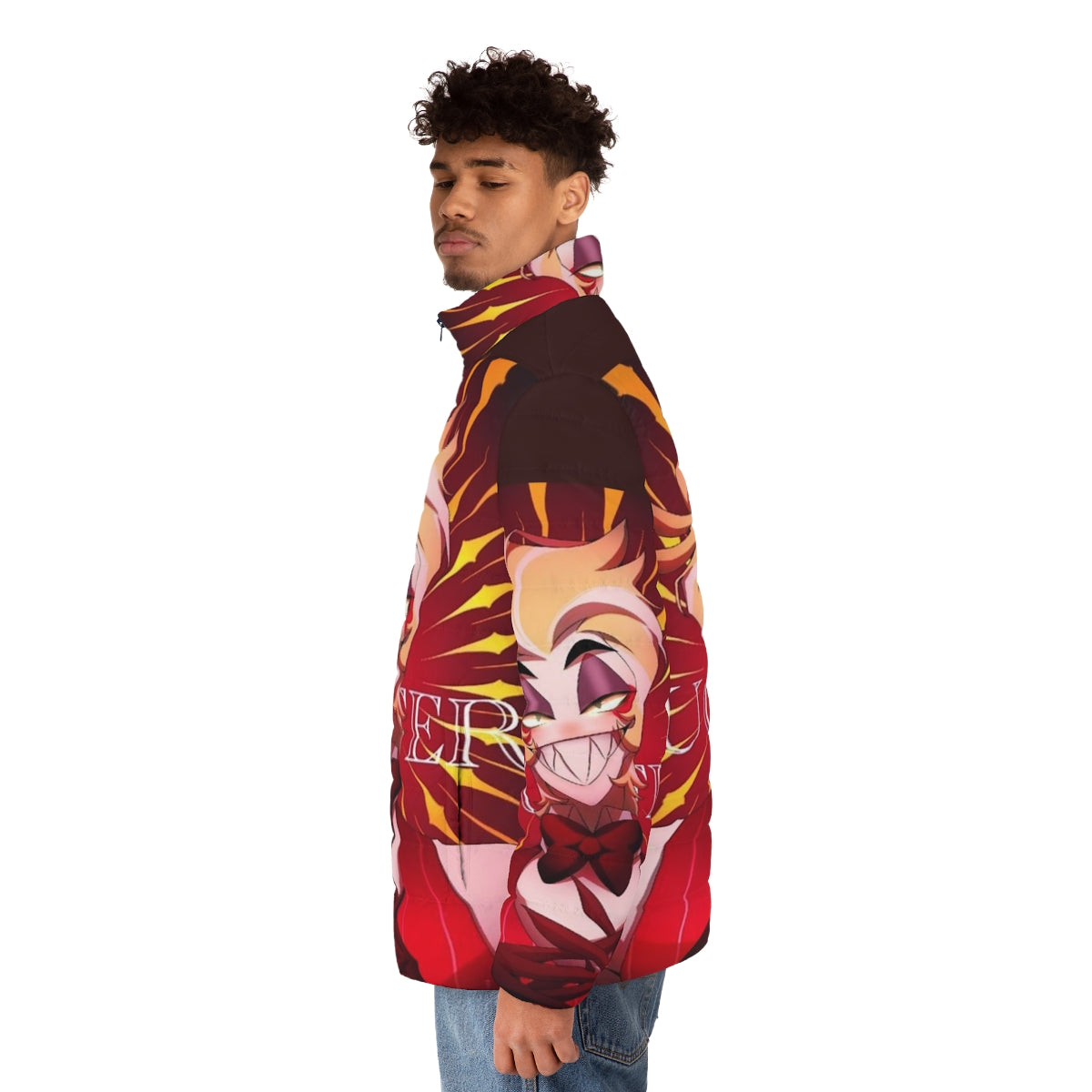 Hazbin Hotel Lucifer Morningstar Anime Puffer Jacket - men side left