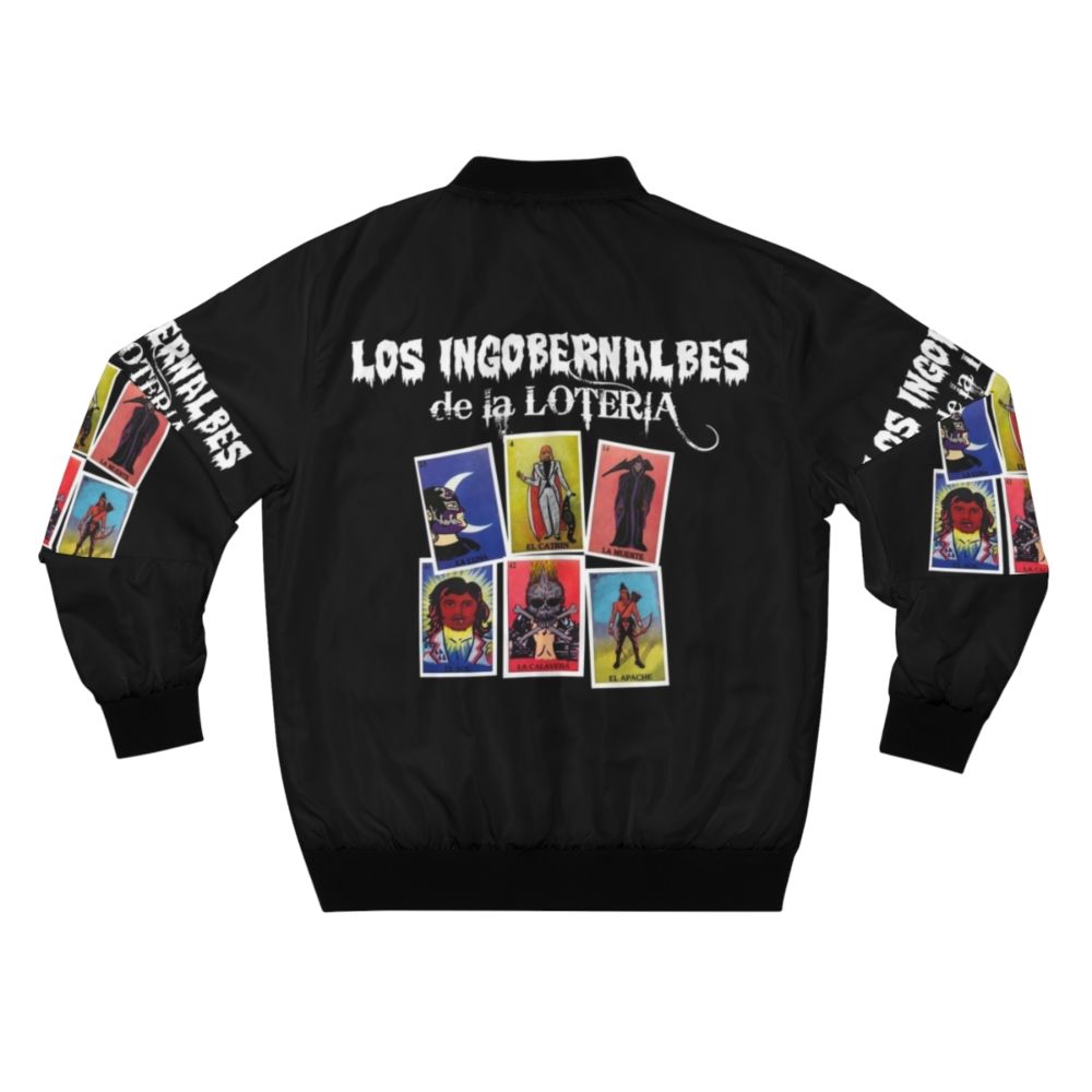 "Los Ingobernables de Japon (LIJ) Bomber Jacket with NJPW pro wrestling graphics and designs" - Back