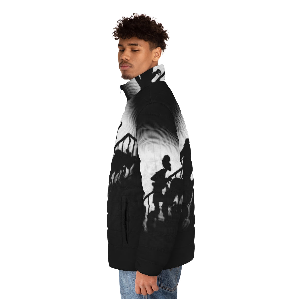 Nosferatu The Mystery Hunter Puffer Jacket with horror movie-inspired graphics - men side left