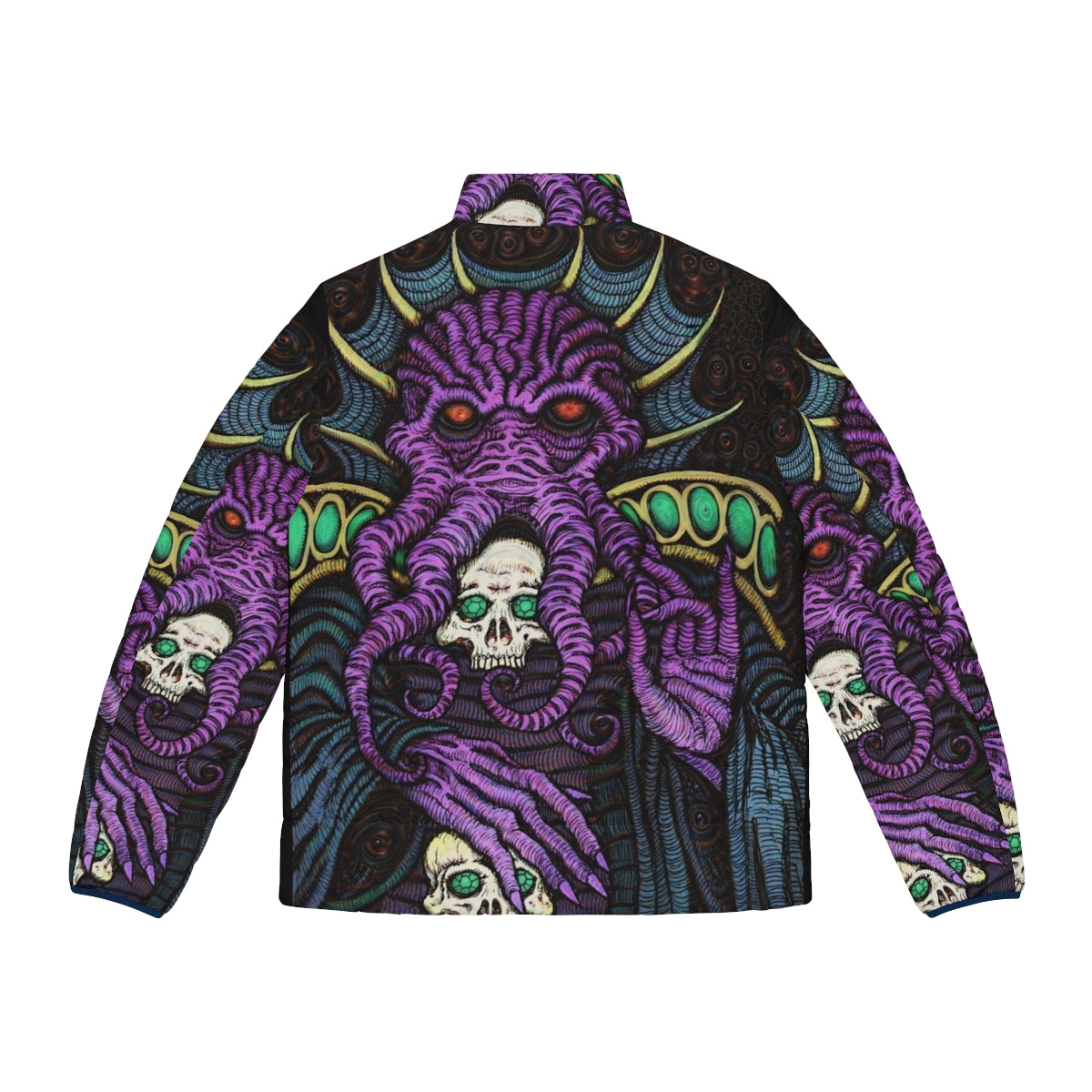 Mind Flayer Azhmodai 2018 Dungeons & Dragons Puffer Jacket with focus keyword "mind flayer puffer jacket" - Back