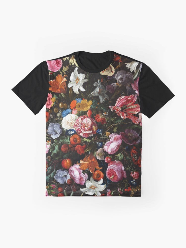 Vintage botanical flowers graphic design on a t-shirt - Flat lay