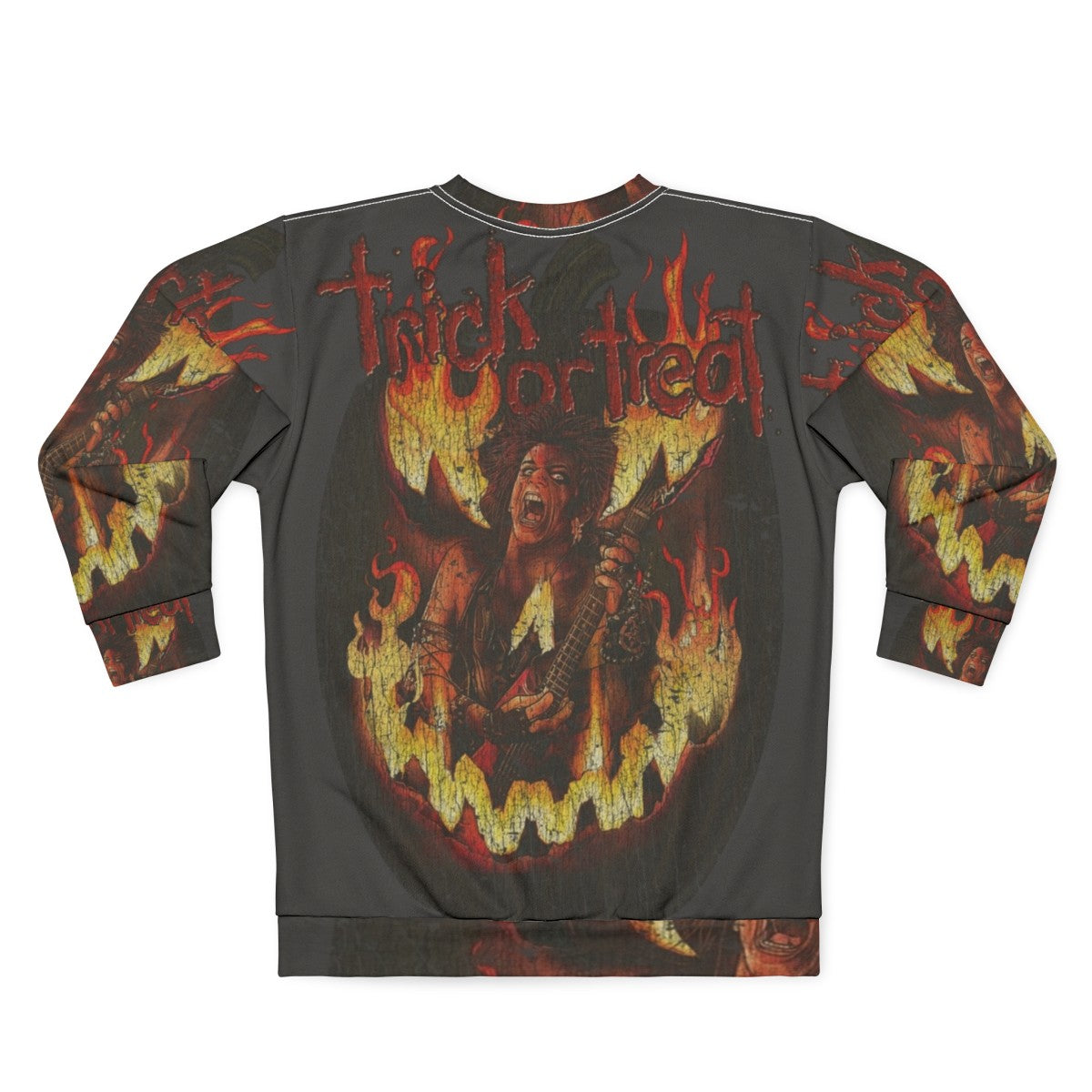 Retro 1980s Trick or Treat Heavy Metal Sweatshirt - Back