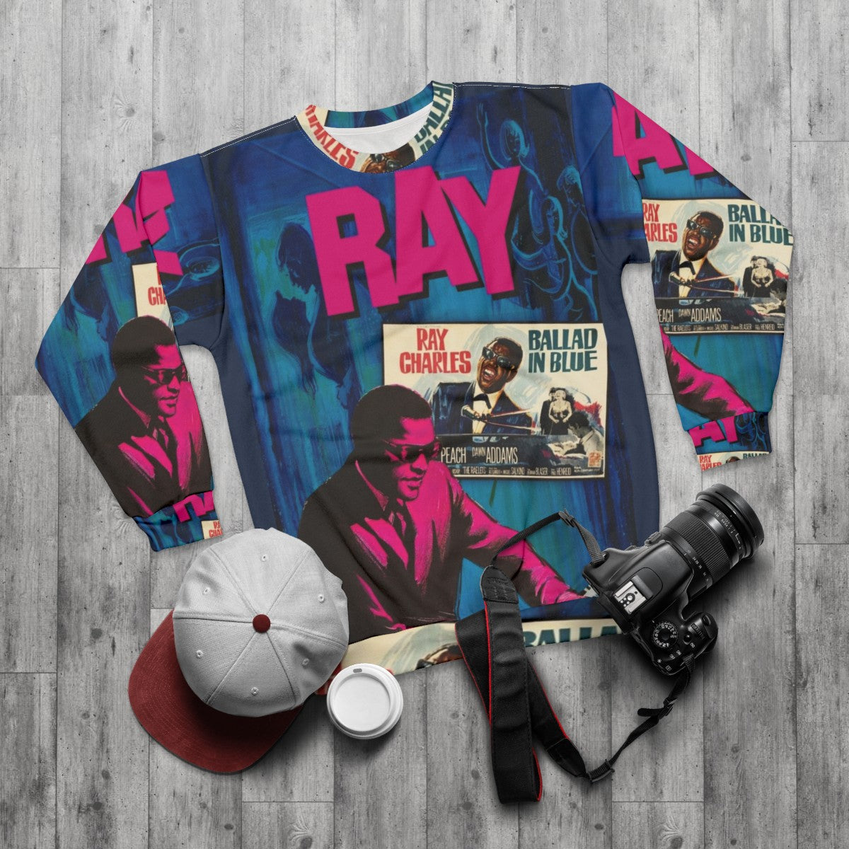 Ray Charles "Ballad in Blue" Sweatshirt - flat lay