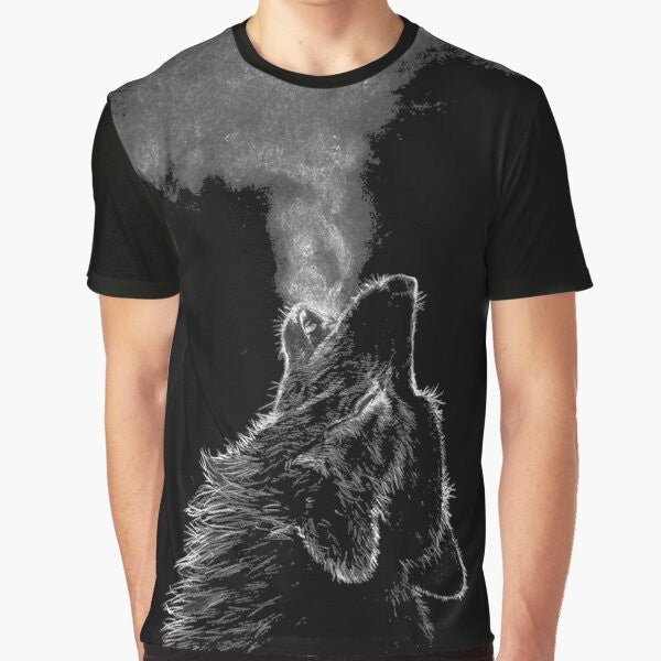 Striking wolf graphic design on a t-shirt