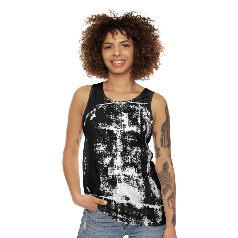 Shroud of Turin Jesus Christ Face Unisex Tank Top - women