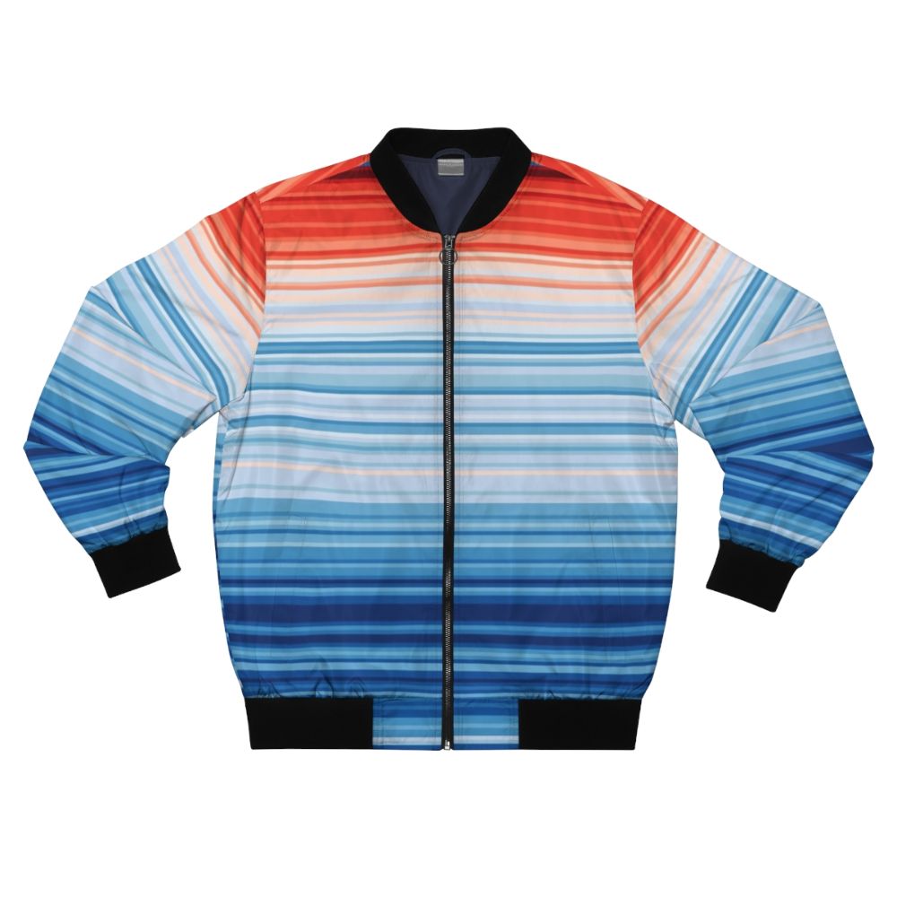 Eco-Friendly Climate Change Stripes Bomber Jacket