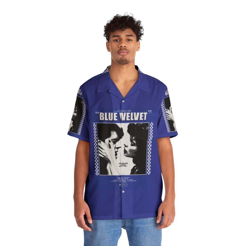 David Lynch's Blue Velvet movie poster design on a Hawaiian shirt - People Front