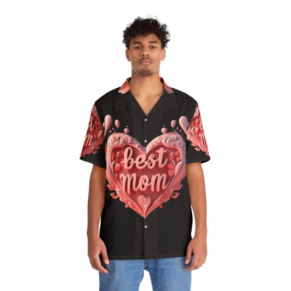 Best Mom Hawaiian Shirt with Floral Print - People Front