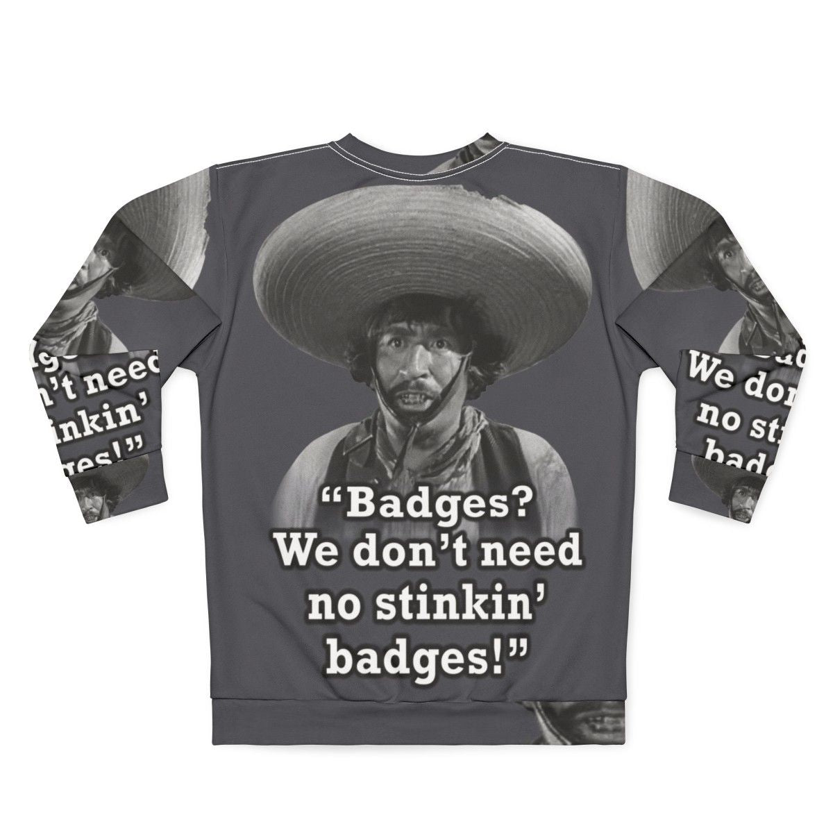 Mexican badges sweatshirt with humorous slogan - Back