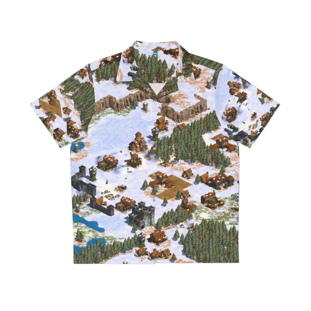 Vintage Age Of Empires Hawaiian Shirt with Snowy Landscape