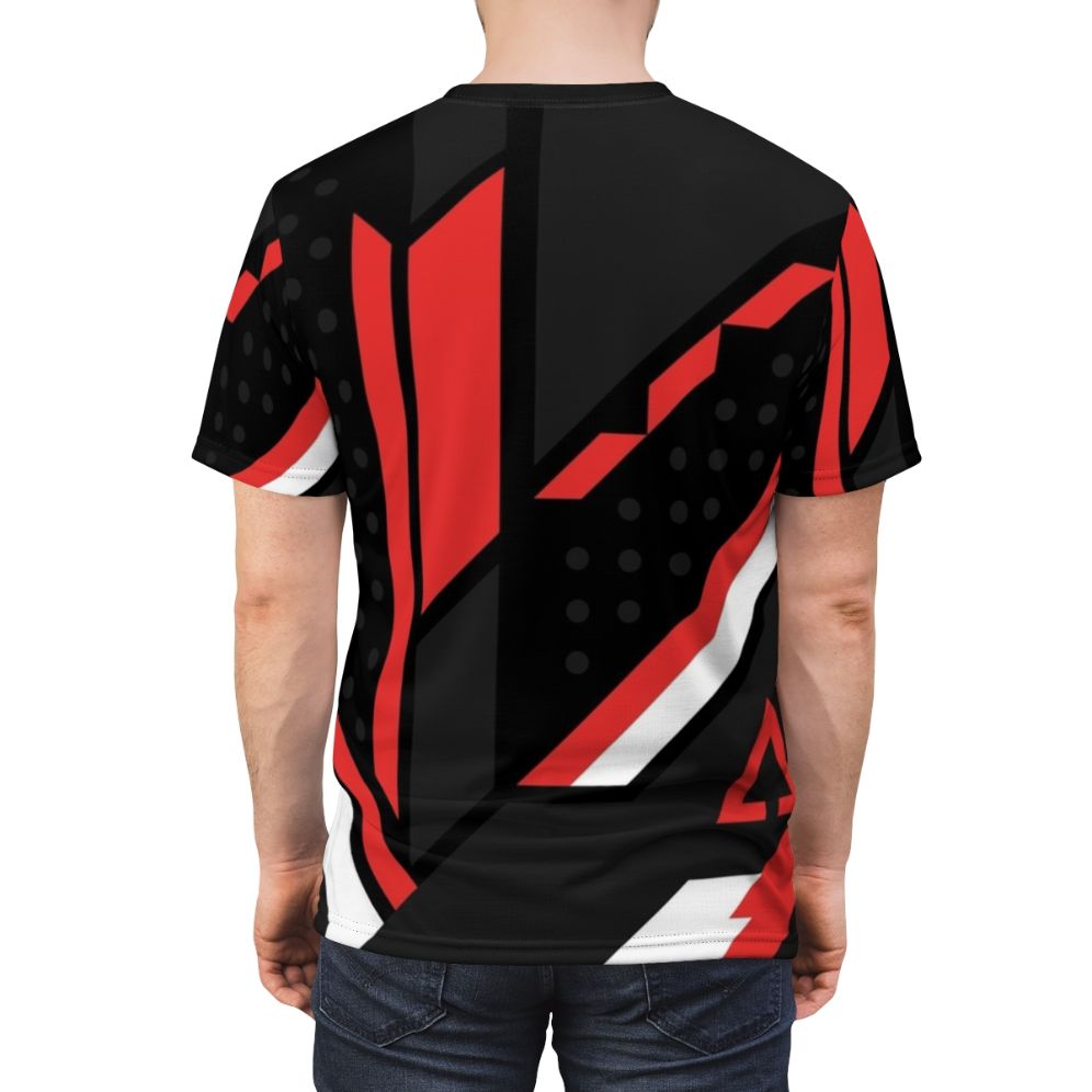 Counter Strike Global Offensive inspired all-over-print t-shirt with tactical shooter and skin graphics - men back