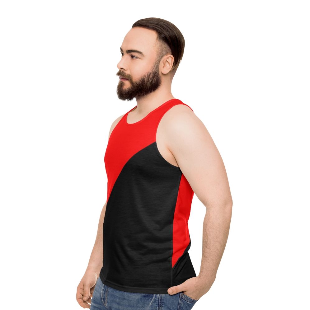 Anarcho-communism revolutionary flag unisex tank top - men side