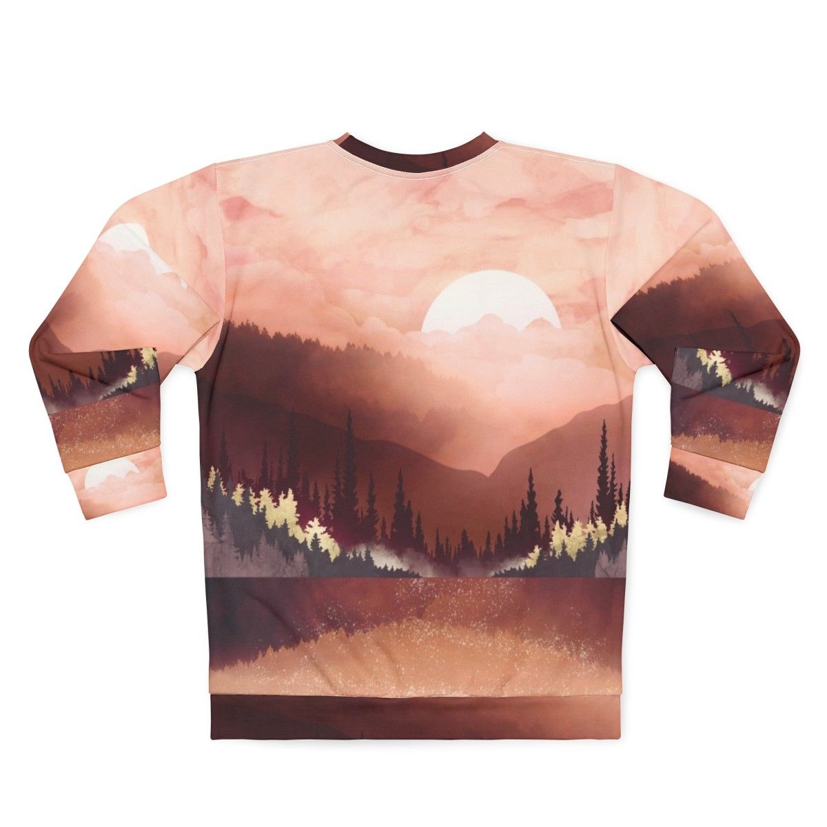 Autumn Reflection Sweatshirt featuring nature landscape and water reflection design - Back