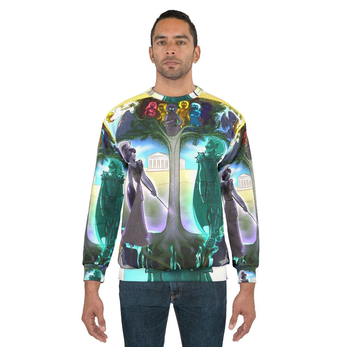 Athena Greek Mythology Tapestry Sweatshirt - men