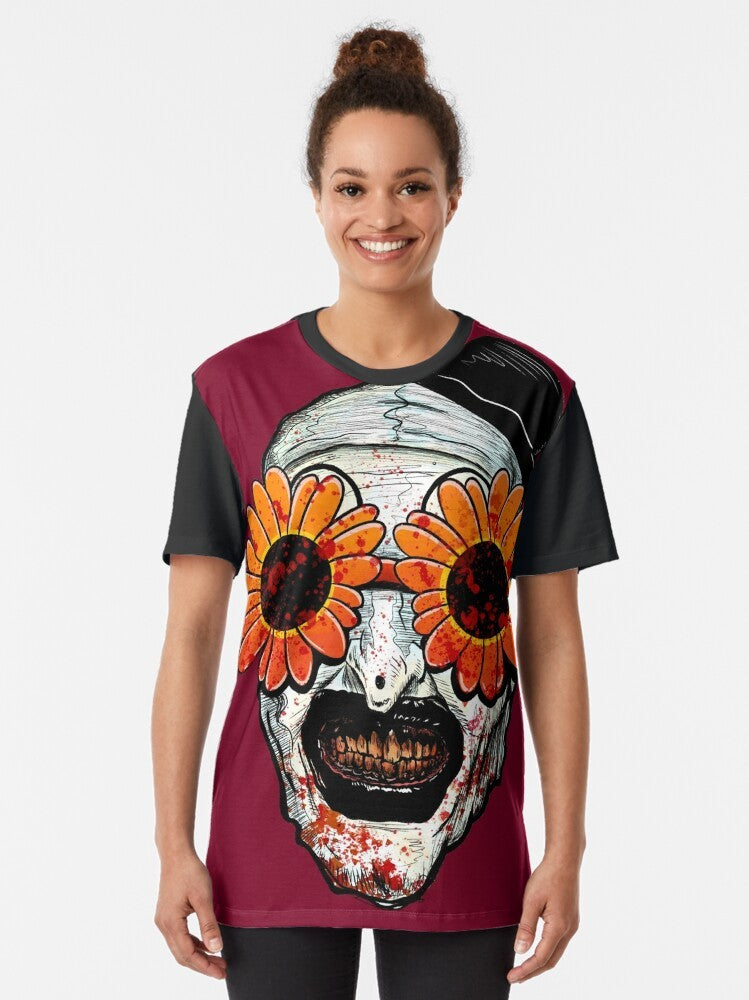 Art the Clown Terrifier 2 Sunflower Sunglasses Graphic T-Shirt - Women