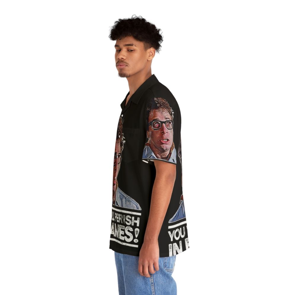 Possessed Hawaiian Shirt with "You Will Perish in Flames" Text - People Left