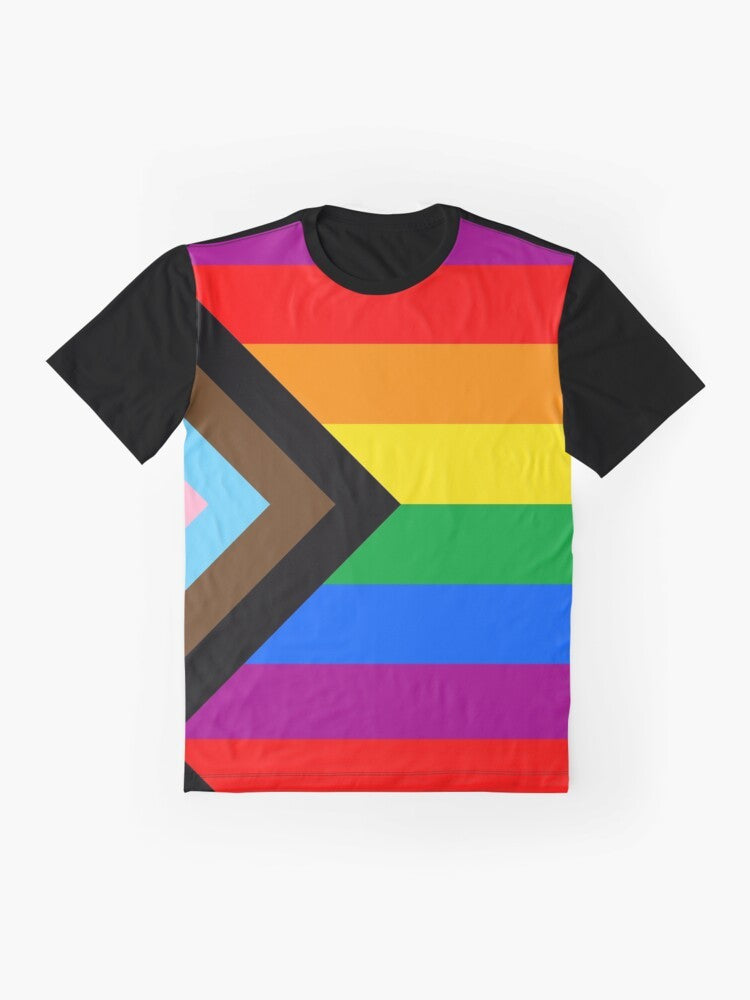 LGBTQ Progress Pride Flag Graphic T-Shirt - Flat lay