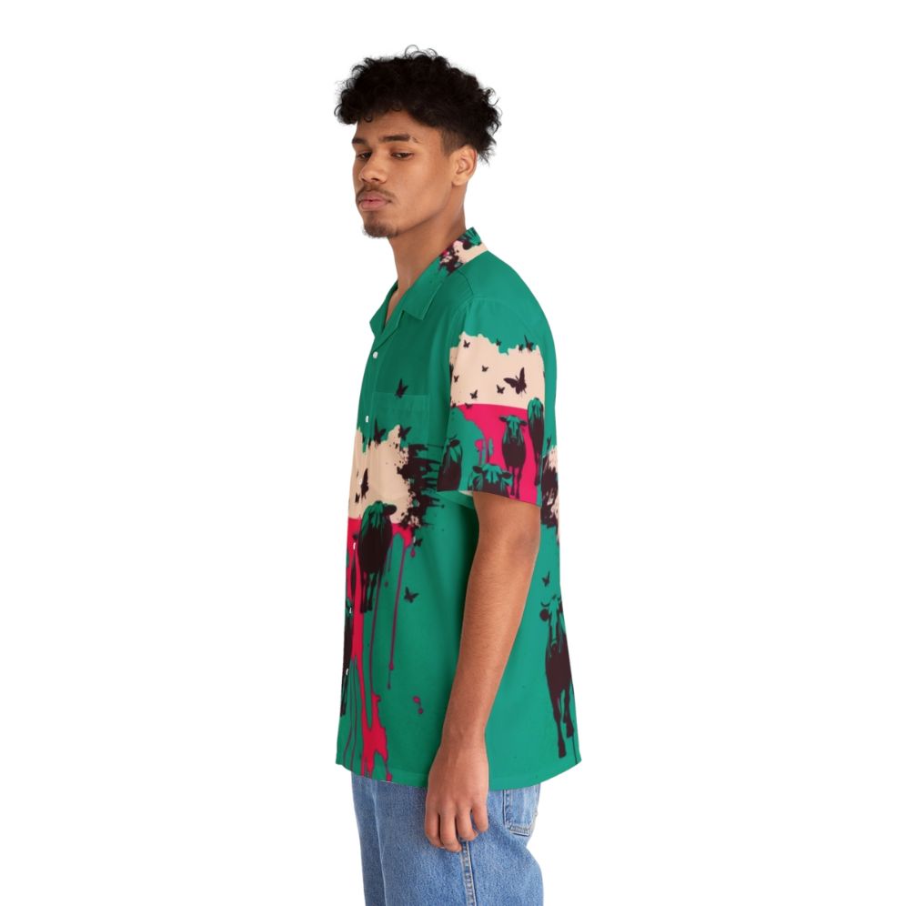 Wild Cows Hawaiian Shirt featuring cows and outdoor adventure - People Left