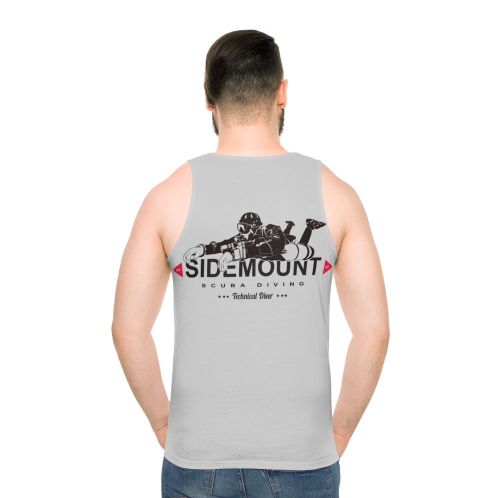 Sidemount diver unisex tank top for technical and cave diving - men back