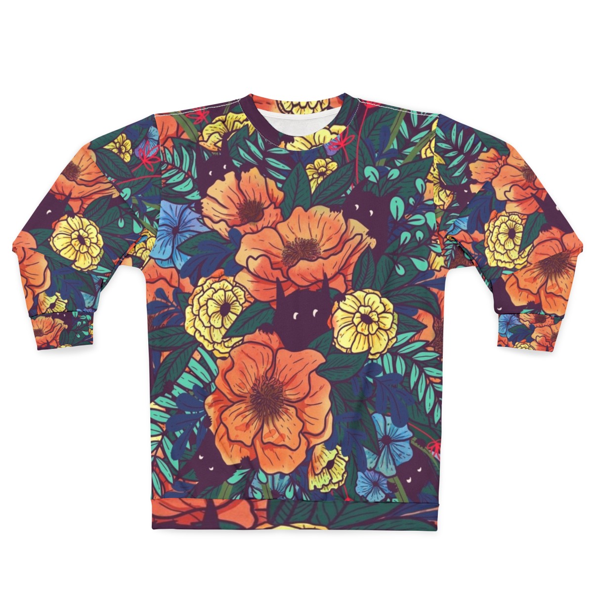 Watercolor wild flowers floral sweatshirt