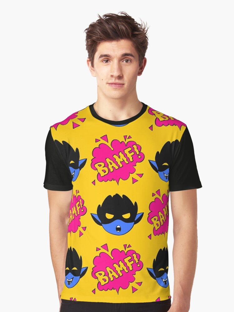 Nightcrawler BAMF graphic t-shirt with the iconic X-Men character - Men