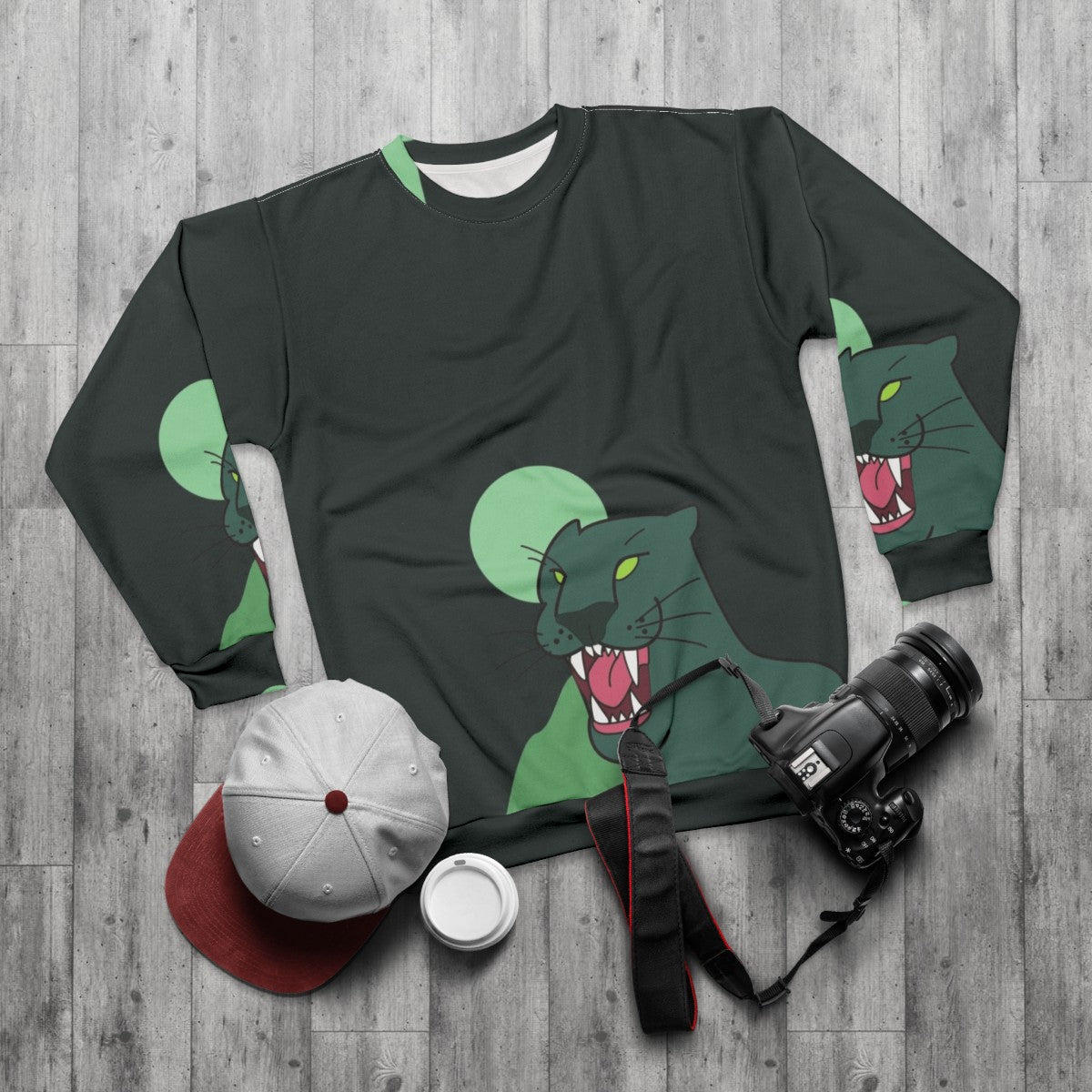 Puma Dark Green Gravity Falls Sweatshirt - flat lay