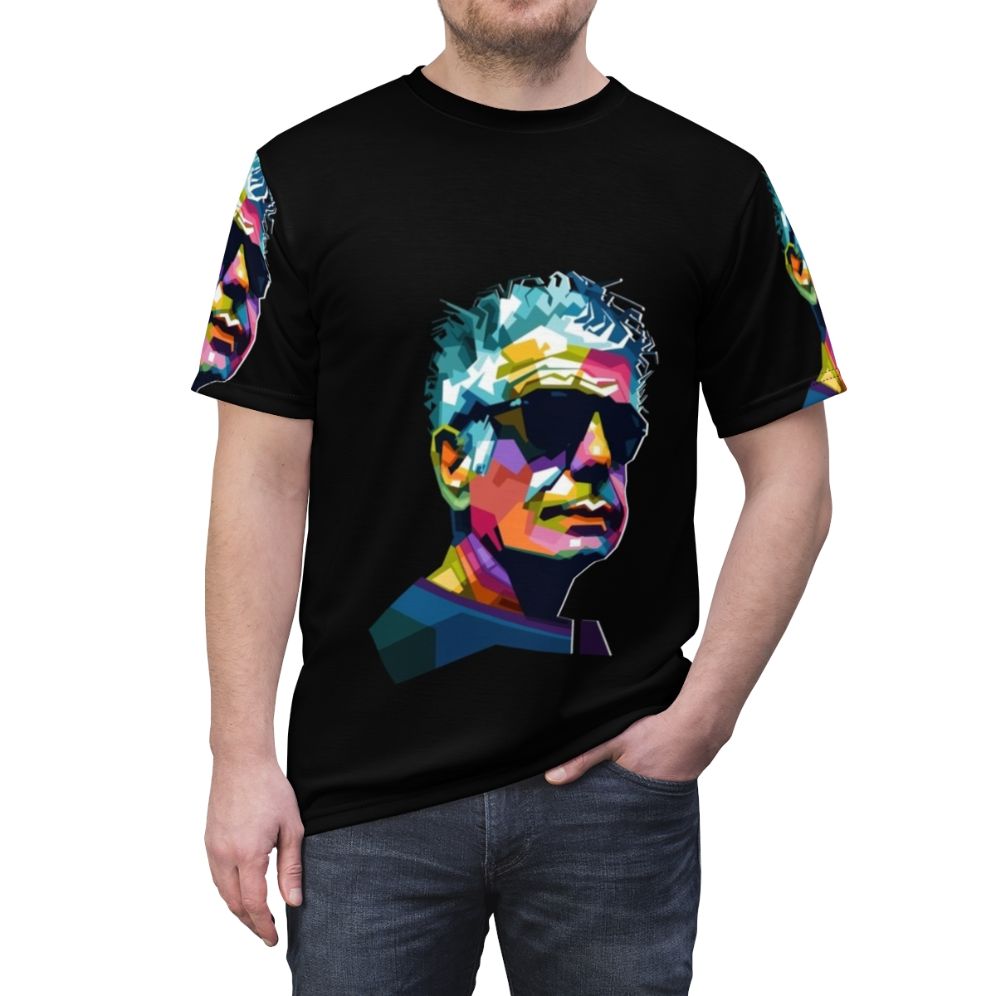 Vintage-inspired graphic tee featuring the legendary chef Anthony Bourdain - men front