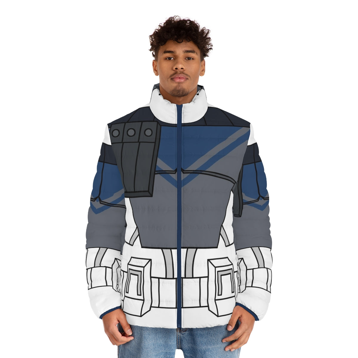 Star Wars Clone Trooper Fives Armor Puffer Jacket with tactical design - men front