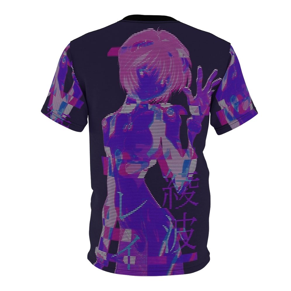 Abstract vaporwave design t-shirt with Evangelion-inspired elements - Back