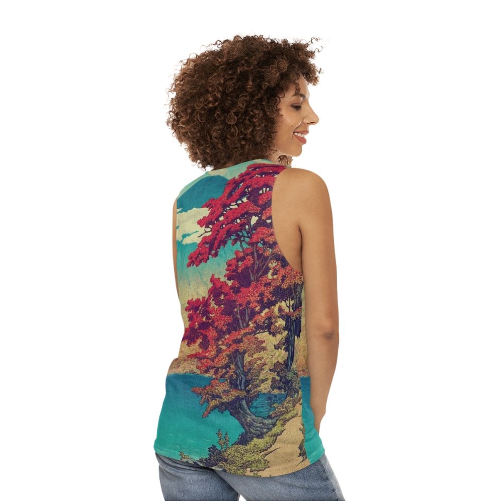 Ukiyo-e inspired nature landscape unisex tank top - women back