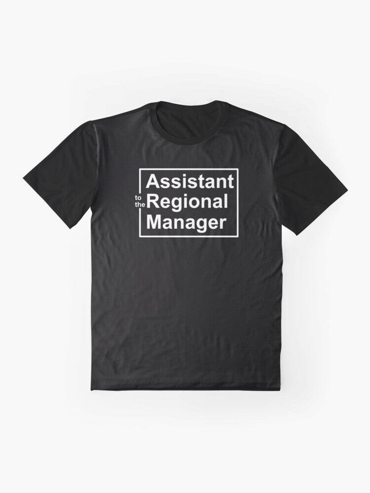 "Assistant to the Regional Manager" The Office Funny Graphic T-Shirt with Dwight Schrute and Michael Scott design - Flat lay