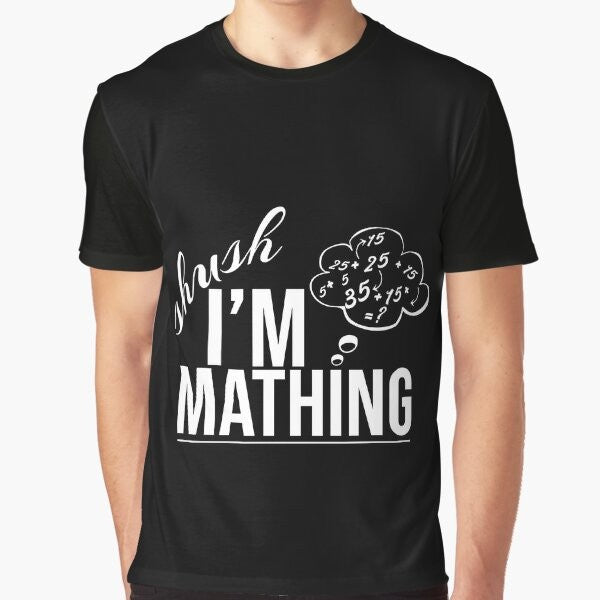 Mathing graphic t-shirt with a trendy geometric pattern design