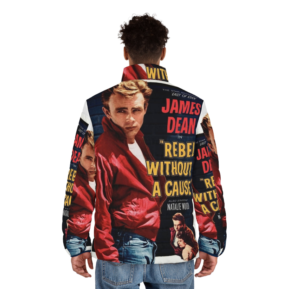 Rebel Puffer Jacket 3 - Vintage Inspired Puffer Jacket for Cult Movie Lovers - men back