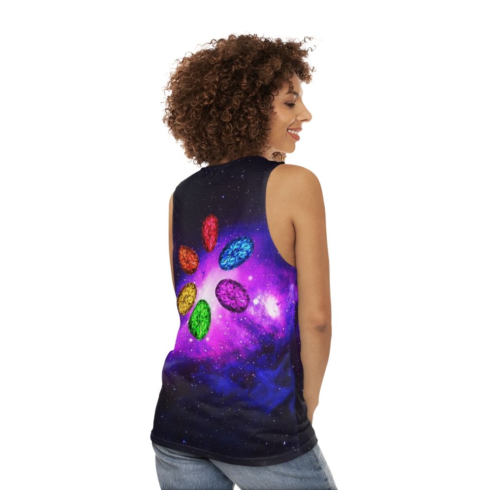 Galaxy space unisex Marvel Infinity Stones tank top - women back